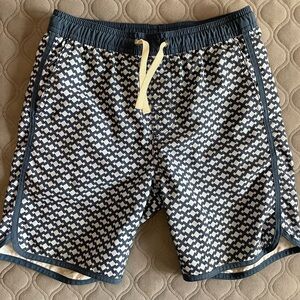 Boys Fair Harbor Anchor Swim Trunks Mist Seaview Pattern, Size Medium